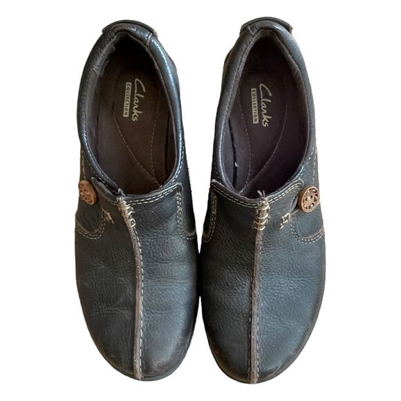Clarks Ashland Glow OrthoLite Comfort Flats Chocolate Brown Leather Slip-On 7 - Picture 4 of 8